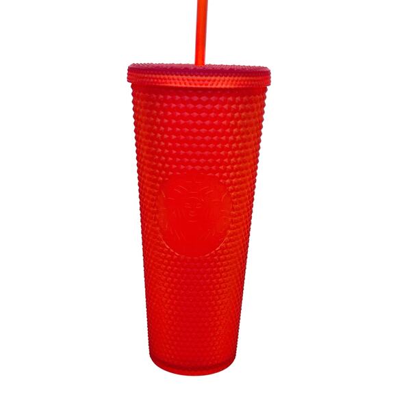 Starbucks 2020 Holiday Red Studded Acrylic Cold Cup Tumbler 24 oz Venti New - Picture 1 of 8